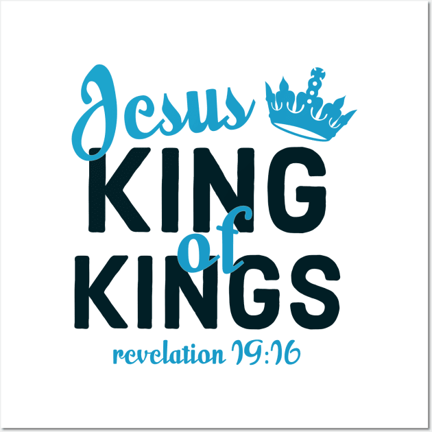 Jesus King Bible Revelation 19:16 Bible Verse Wall Art by Foxxy Merch